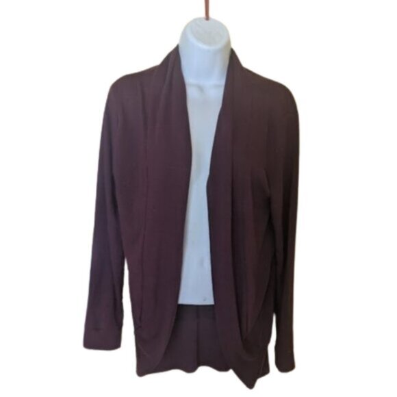 -Burgundy Open Front Cardigan Size Large - Picture 1 of 2
